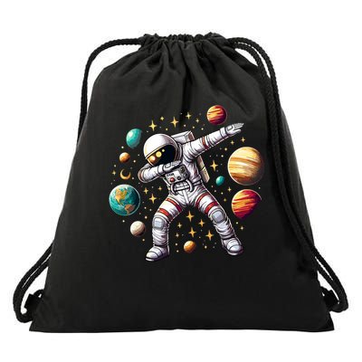 Astronaut Dabbing In Space Cosmic Galaxy Adventure Drawstring Bag