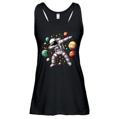 Astronaut Dabbing In Space Cosmic Galaxy Adventure Ladies Essential Flowy Tank