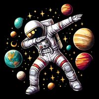 Astronaut Dabbing In Space Cosmic Galaxy Adventure Cooling Performance Long Sleeve Crew