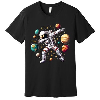 Astronaut Dabbing In Space Cosmic Galaxy Adventure Premium T-Shirt