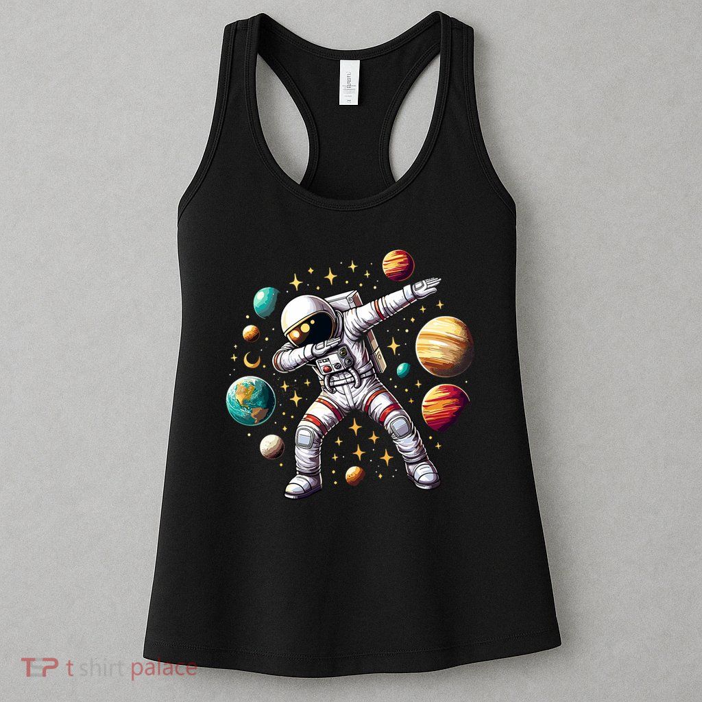 Astronaut Dabbing In Space Cosmic Galaxy Adventure Womens Tank Top