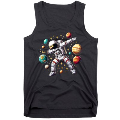 Astronaut Dabbing In Space Cosmic Galaxy Adventure Tank Top