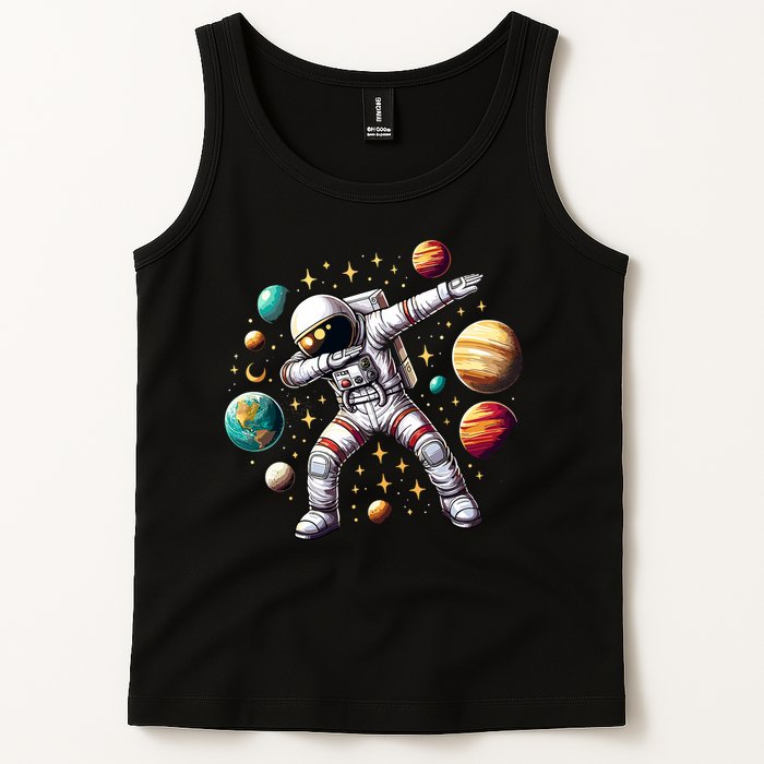 Astronaut Dabbing In Space Cosmic Galaxy Adventure Tank Top