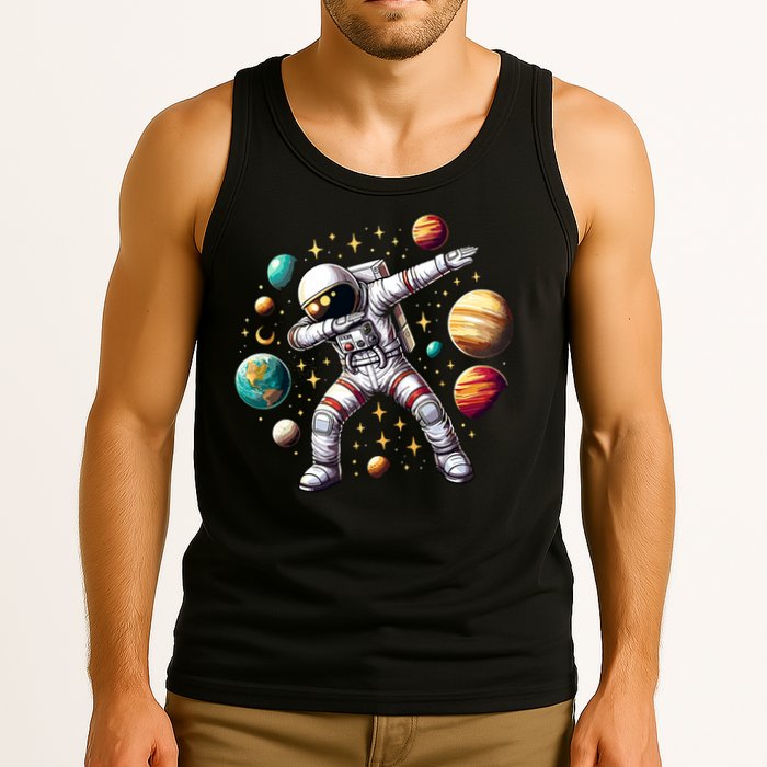 Astronaut Dabbing In Space Cosmic Galaxy Adventure Tank Top