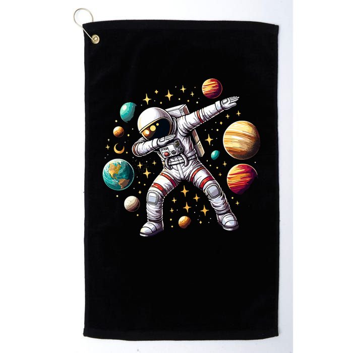 Astronaut Dabbing In Space Cosmic Galaxy Adventure Golf Towel