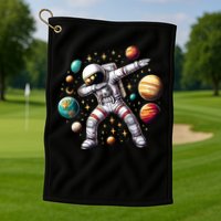 Astronaut Dabbing In Space Cosmic Galaxy Adventure Golf Towel