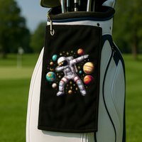 Astronaut Dabbing In Space Cosmic Galaxy Adventure Golf Towel