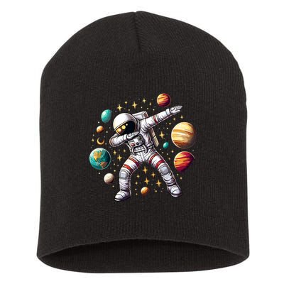 Astronaut Dabbing In Space Cosmic Galaxy Adventure Short Acrylic Beanie
