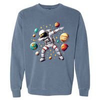 Astronaut Dabbing In Space Cosmic Galaxy Adventure Garment-Dyed Sweatshirt
