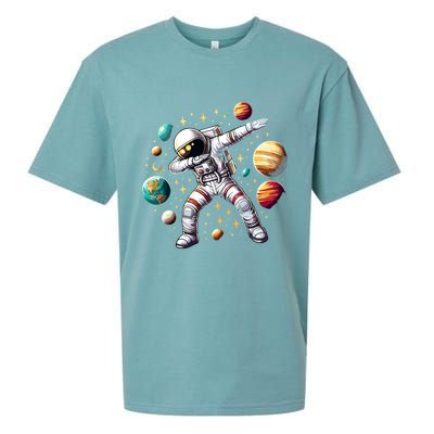 Astronaut Dabbing In Space Cosmic Galaxy Adventure Sueded Cloud Jersey T-Shirt