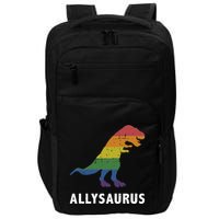 Allysaurus Dinosaur In Rainbow Flag For Ally LGBT Pride Impact Tech Backpack