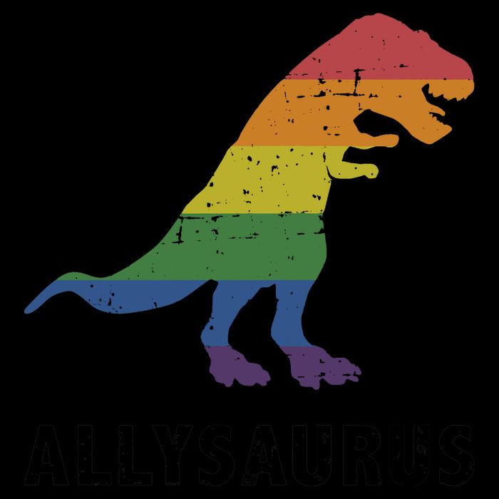 Allysaurus Dinosaur In Rainbow Flag For Ally LGBT Pride 16oz Travel Tumbler
