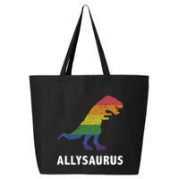 Allysaurus Dinosaur In Rainbow Flag For Ally LGBT Pride 25L Jumbo Tote