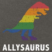 Allysaurus Dinosaur In Rainbow Flag For Ally LGBT Pride Cotton Canvas Backpack