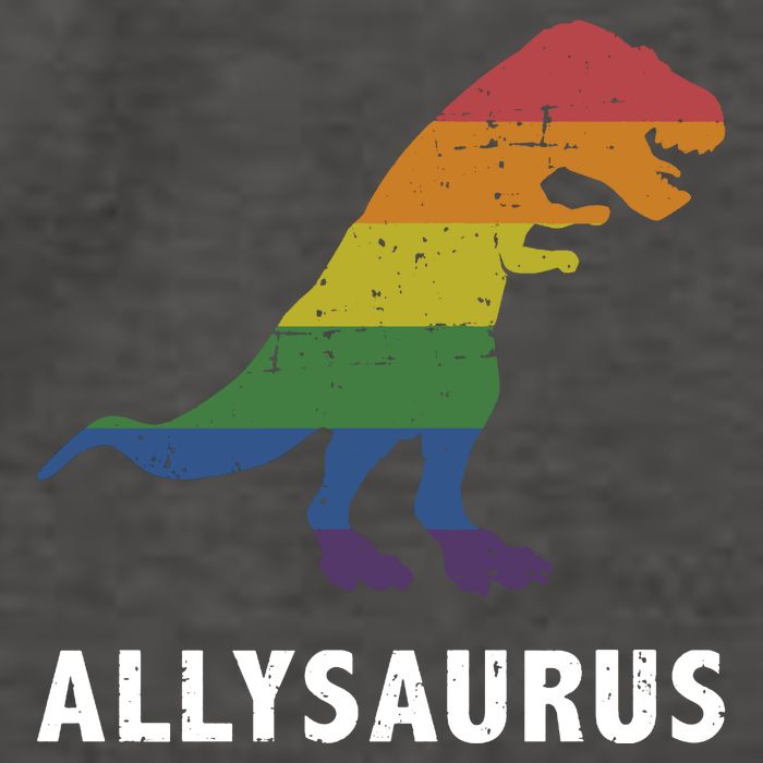 Allysaurus Dinosaur In Rainbow Flag For Ally LGBT Pride Vector Backpack
