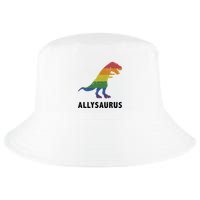 Allysaurus Dinosaur In Rainbow Flag For Ally LGBT Pride Cool Comfort Performance Bucket Hat