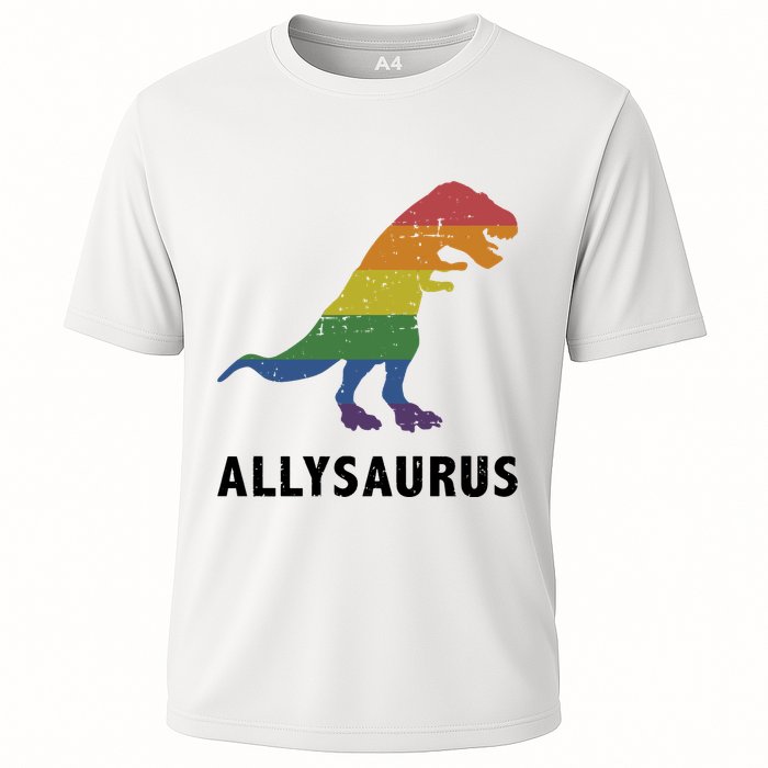 Allysaurus Dinosaur In Rainbow Flag For Ally LGBT Pride Performance Shirt