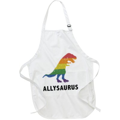Allysaurus Dinosaur In Rainbow Flag For Ally LGBT Pride Apron
