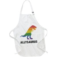 Allysaurus Dinosaur In Rainbow Flag For Ally LGBT Pride Apron