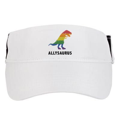 Allysaurus Dinosaur In Rainbow Flag For Ally LGBT Pride Adult Drive Performance Visor