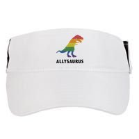 Allysaurus Dinosaur In Rainbow Flag For Ally LGBT Pride Adult Drive Performance Visor