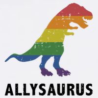 Allysaurus Dinosaur In Rainbow Flag For Ally LGBT Pride Mug