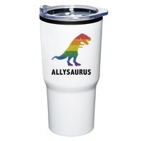 Allysaurus Dinosaur In Rainbow Flag For Ally LGBT Pride Tumbler