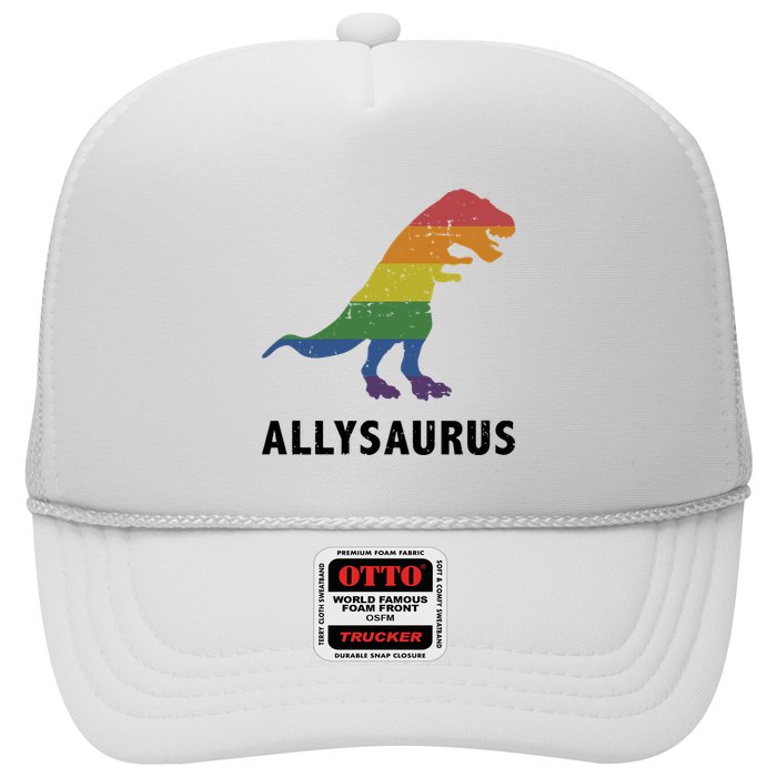 Allysaurus Dinosaur In Rainbow Flag For Ally LGBT Pride Hat