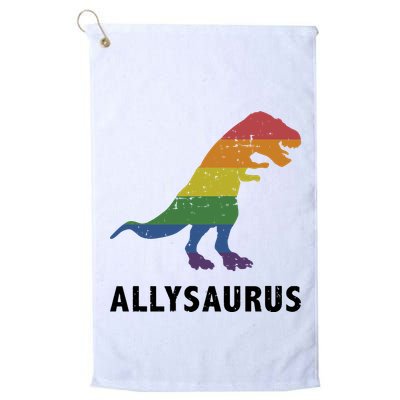 Allysaurus Dinosaur In Rainbow Flag For Ally LGBT Pride Golf Towel
