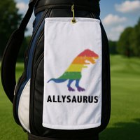 Allysaurus Dinosaur In Rainbow Flag For Ally LGBT Pride Golf Towel