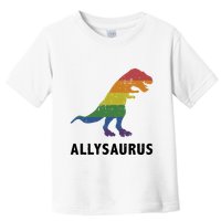 Allysaurus Dinosaur In Rainbow Flag For Ally LGBT Pride Toddler T-Shirt
