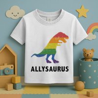 Allysaurus Dinosaur In Rainbow Flag For Ally LGBT Pride Toddler T-Shirt