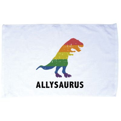 Allysaurus Dinosaur In Rainbow Flag For Ally LGBT Pride Microfiber Hand Towel