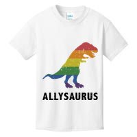 Allysaurus Dinosaur In Rainbow Flag For Ally LGBT Pride Kids T-Shirt