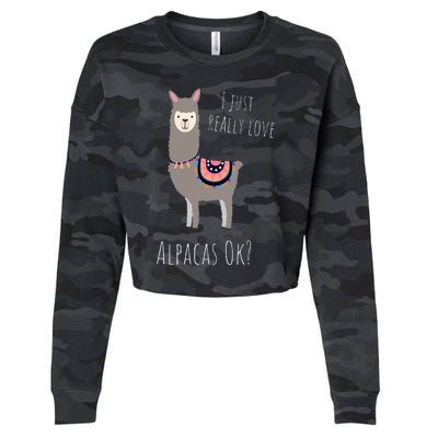 Alpaca Design - I Just Really Love Alpacas Ok Cropped Pullover Crew