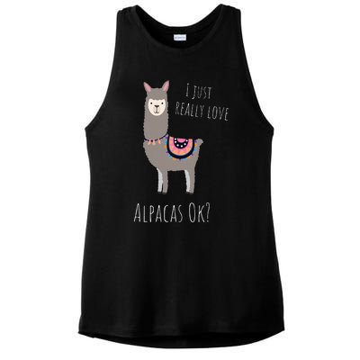 Alpaca Design - I Just Really Love Alpacas Ok Ladies PosiCharge Tri-Blend Wicking Tank