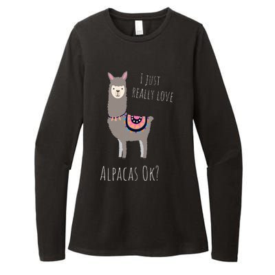 Alpaca Design - I Just Really Love Alpacas Ok Womens CVC Long Sleeve Shirt