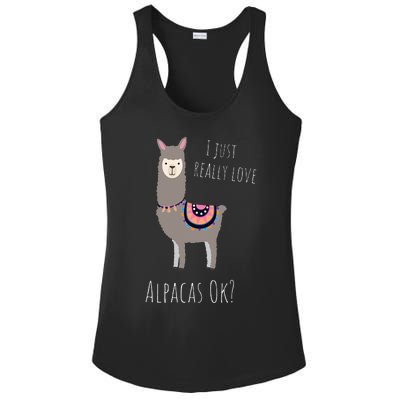 Alpaca Design - I Just Really Love Alpacas Ok Ladies PosiCharge Competitor Racerback Tank