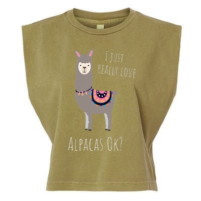 Alpaca Design - I Just Really Love Alpacas Ok Garment-Dyed Women's Muscle Tee