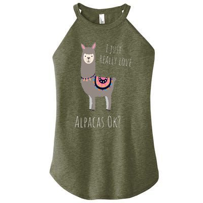 Alpaca Design - I Just Really Love Alpacas Ok Women's Perfect Tri Rocker Tank