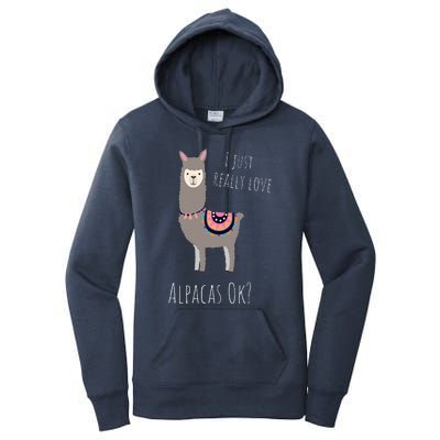 Alpaca Design - I Just Really Love Alpacas Ok Women's Pullover Hoodie