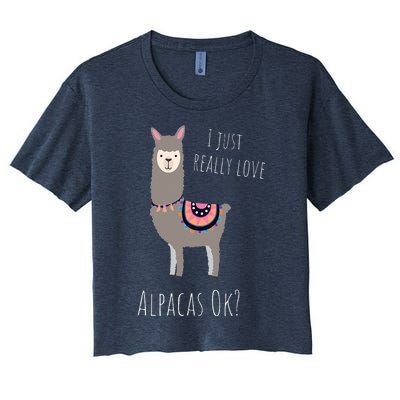 Alpaca Design - I Just Really Love Alpacas Ok Women's Crop Top Tee