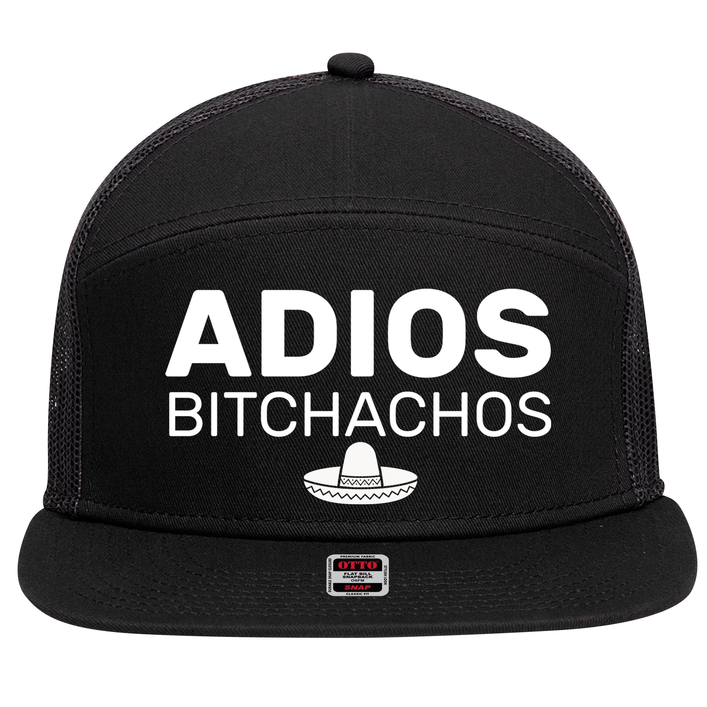 Adios Bitchachos Funny Sombrero Cinco De Mayo 7 Panel Mesh Trucker Snapback Hat