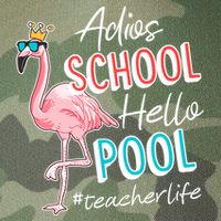 Adios School Hello Pool Teacher Life Flamingo Legacy Tie Dye Trucker Hat
