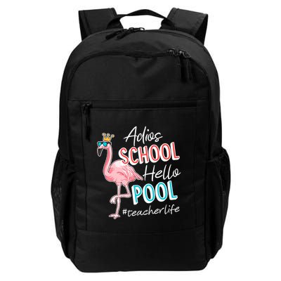 Adios School Hello Pool Teacher Life Flamingo Backpack
