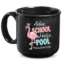 Adios School Hello Pool Teacher Life Flamingo 15oz Campfire Ceramic Mug