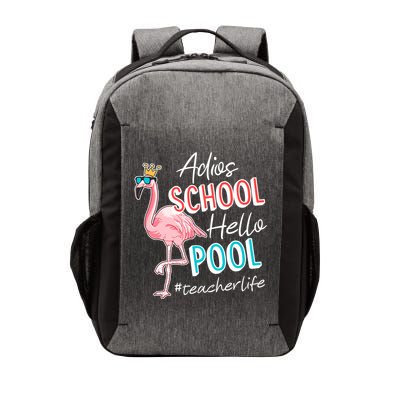 Adios School Hello Pool Teacher Life Flamingo Vector Backpack