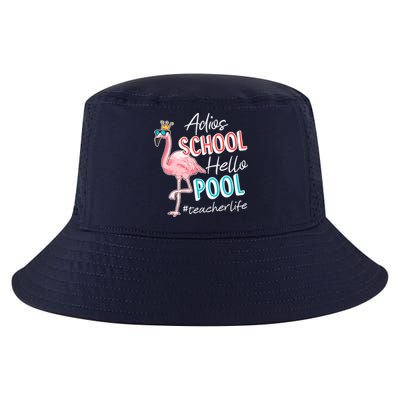 Adios School Hello Pool Teacher Life Flamingo Cool Comfort Performance Bucket Hat