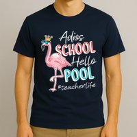 Adios School Hello Pool Teacher Life Flamingo T-Shirt