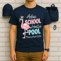 Adios School Hello Pool Teacher Life Flamingo T-Shirt